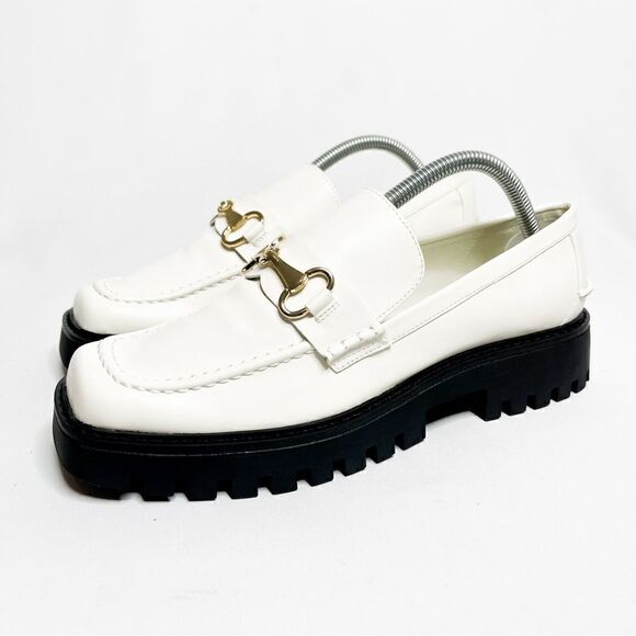 🍋 Open Edit • NEW Women’s Square Toe Chunky Platform Slip On Loafers Size 10 - Picture 4 of 10